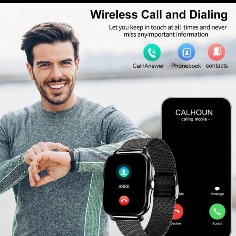 Smart Watch Waterproof Call Answer Fitness Tracker iPhone Android Men Women - Picture 8 of 10